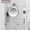 imageOVENTE 7 Lighted Makeup Mirror with 1X8X Magnification Cordless MultiFunctional Round Vanity Mirror with 360 Swivel Design Double Sided and Three Toned LED Lights Nickel Brushed MFM70BR1X8XNickle Brushed