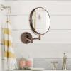 imageOVENTE 7quot Wall Mounted Makeup Mirror with 1X10X Magnification Double Sided Magnifying Round Bathroom Vanity Mirror 360 Swivel Design Extendable and Folding Arm Antique Bronze MNLFW70ABZ1X10XAntique Bronze