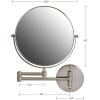 imageOVENTE 7quot Wall Mounted Makeup Mirror with 1X10X Magnification Double Sided Magnifying Round Bathroom Vanity Mirror 360 Swivel Design Extendable and Folding Arm Antique Bronze MNLFW70ABZ1X10XNickel Brushed