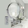 imageOVENTE 7quot Wall Mounted Makeup Mirror with 1X10X Magnification Double Sided Magnifying Round Bathroom Vanity Mirror 360 Swivel Design Extendable and Folding Arm Antique Bronze MNLFW70ABZ1X10XPolished Chrome