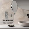 imageOVENTE 7quot Wall Mounted Makeup Mirror with 1X10X Magnification Double Sided Magnifying Round Bathroom Vanity Mirror 360 Swivel Design Extendable and Folding Arm Antique Bronze MNLFW70ABZ1X10XPolished Chrome