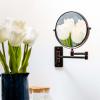 imageOVENTE 7quot Wall Mounted Makeup Mirror with 1X10X Magnification Double Sided Magnifying Round Bathroom Vanity Mirror 360 Swivel Design Extendable and Folding Arm Antique Bronze MNLFW70ABZ1X10XAntique Bronze