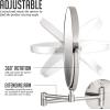 imageOVENTE 7quot Wall Mounted Makeup Mirror with 1X10X Magnification Double Sided Magnifying Round Bathroom Vanity Mirror 360 Swivel Design Extendable and Folding Arm Antique Bronze MNLFW70ABZ1X10XPolished Chrome