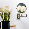 imageOVENTE 7quot Wall Mounted Makeup Mirror with 1X10X Magnification Double Sided Magnifying Round Bathroom Vanity Mirror 360 Swivel Design Extendable and Folding Arm Antique Bronze MNLFW70ABZ1X10XNickel Brushed