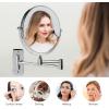 imageOVENTE 7quot Wall Mounted Makeup Mirror with 1X10X Magnification Double Sided Magnifying Round Bathroom Vanity Mirror 360 Swivel Design Extendable and Folding Arm Antique Bronze MNLFW70ABZ1X10XPolished Chrome