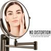imageOVENTE 7quot Wall Mounted Makeup Mirror with 1X10X Magnification Double Sided Magnifying Round Bathroom Vanity Mirror 360 Swivel Design Extendable and Folding Arm Antique Bronze MNLFW70ABZ1X10XAntique Bronze