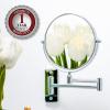 imageOVENTE 7quot Wall Mounted Makeup Mirror with 1X10X Magnification Double Sided Magnifying Round Bathroom Vanity Mirror 360 Swivel Design Extendable and Folding Arm Antique Bronze MNLFW70ABZ1X10XPolished Chrome