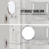 imageOVENTE 7quot Wall Mounted Makeup Mirror with 1X10X Magnification Double Sided Magnifying Round Bathroom Vanity Mirror 360 Swivel Design Extendable and Folding Arm Antique Bronze MNLFW70ABZ1X10XNickel Brushed