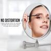 imageOVENTE 7quot Wall Mounted Makeup Mirror with 1X10X Magnification Double Sided Magnifying Round Bathroom Vanity Mirror 360 Swivel Design Extendable and Folding Arm Antique Bronze MNLFW70ABZ1X10XNickel Brushed