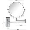 imageOVENTE 7quot Wall Mounted Makeup Mirror with 1X10X Magnification Double Sided Magnifying Round Bathroom Vanity Mirror 360 Swivel Design Extendable and Folding Arm Antique Bronze MNLFW70ABZ1X10XPolished Chrome