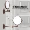 imageOVENTE 7quot Wall Mounted Makeup Mirror with 1X10X Magnification Double Sided Magnifying Round Bathroom Vanity Mirror 360 Swivel Design Extendable and Folding Arm Antique Bronze MNLFW70ABZ1X10XAntique Bronze