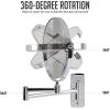 imageOVENTE 7quot Wall Mounted Makeup Mirror with 1X10X Magnification Double Sided Magnifying Round Bathroom Vanity Mirror 360 Swivel Design Extendable and Folding Arm Antique Bronze MNLFW70ABZ1X10XPolished Chrome