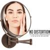 imageOVENTE 7quot Wall Mounted Makeup Mirror with 1X10X Magnification Double Sided Magnifying Round Bathroom Vanity Mirror 360 Swivel Design Extendable and Folding Arm Antique Bronze MNLFW70ABZ1X10XAntique Bronze