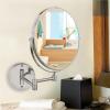 imageOVENTE 7quot Wall Mounted Makeup Mirror with 1X10X Magnification Double Sided Magnifying Round Bathroom Vanity Mirror 360 Swivel Design Extendable and Folding Arm Antique Bronze MNLFW70ABZ1X10XNickel Brushed