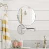 imageOVENTE 7quot Wall Mounted Makeup Mirror with 1X10X Magnification Double Sided Magnifying Round Bathroom Vanity Mirror 360 Swivel Design Extendable and Folding Arm Antique Bronze MNLFW70ABZ1X10XPolished Chrome