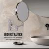 imageOVENTE 7quot Wall Mounted Makeup Mirror with 1X10X Magnification Double Sided Magnifying Round Bathroom Vanity Mirror 360 Swivel Design Extendable and Folding Arm Antique Bronze MNLFW70ABZ1X10XNickel Brushed