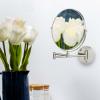 imageOVENTE 7quot Wall Mounted Makeup Mirror with 1X10X Magnification Double Sided Magnifying Round Bathroom Vanity Mirror 360 Swivel Design Extendable and Folding Arm Antique Bronze MNLFW70ABZ1X10XNickel Brushed