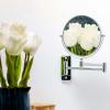 imageOVENTE 7quot Wall Mounted Makeup Mirror with 1X10X Magnification Double Sided Magnifying Round Bathroom Vanity Mirror 360 Swivel Design Extendable and Folding Arm Antique Bronze MNLFW70ABZ1X10XPolished Chrome