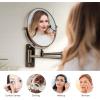 imageOVENTE 7quot Wall Mounted Makeup Mirror with 1X10X Magnification Double Sided Magnifying Round Bathroom Vanity Mirror 360 Swivel Design Extendable and Folding Arm Antique Bronze MNLFW70ABZ1X10XAntique Bronze