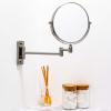 imageOVENTE 7quot Wall Mounted Makeup Mirror with 1X10X Magnification Double Sided Magnifying Round Bathroom Vanity Mirror 360 Swivel Design Extendable and Folding Arm Antique Bronze MNLFW70ABZ1X10XNickel Brushed