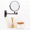 imageOVENTE 7quot Wall Mounted Makeup Mirror with 1X10X Magnification Double Sided Magnifying Round Bathroom Vanity Mirror 360 Swivel Design Extendable and Folding Arm Antique Bronze MNLFW70ABZ1X10XAntique Bronze