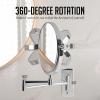 imageOVENTE 7quot Wall Mounted Makeup Mirror with 1X10X Magnification Double Sided Magnifying Round Bathroom Vanity Mirror 360 Swivel Design Extendable and Folding Arm Antique Bronze MNLFW70ABZ1X10XPolished Chrome