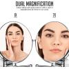 imageOVENTE 7quot Wall Mounted Makeup Mirror with 1X10X Magnification Double Sided Magnifying Round Bathroom Vanity Mirror 360 Swivel Design Extendable and Folding Arm Antique Bronze MNLFW70ABZ1X10XPolished Chrome