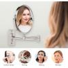 imageOVENTE 7quot Wall Mounted Makeup Mirror with 1X10X Magnification Double Sided Magnifying Round Bathroom Vanity Mirror 360 Swivel Design Extendable and Folding Arm Antique Bronze MNLFW70ABZ1X10XNickel Brushed