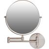 imageOVENTE 7quot Wall Mounted Makeup Mirror with 1X10X Magnification Double Sided Magnifying Round Bathroom Vanity Mirror 360 Swivel Design Extendable and Folding Arm Antique Bronze MNLFW70ABZ1X10XNickel Brushed