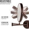 imageOVENTE 7quot Wall Mounted Makeup Mirror with 1X10X Magnification Double Sided Magnifying Round Bathroom Vanity Mirror 360 Swivel Design Extendable and Folding Arm Antique Bronze MNLFW70ABZ1X10XAntique Bronze