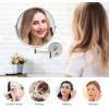 imageOVENTE 7quot Wall Mounted Makeup Mirror with 1X10X Magnification Double Sided Magnifying Round Bathroom Vanity Mirror 360 Swivel Design Extendable and Folding Arm Antique Bronze MNLFW70ABZ1X10XPolished Chrome