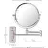 imageOVENTE 7quot Wall Mounted Makeup Mirror with 1X10X Magnification Double Sided Magnifying Round Bathroom Vanity Mirror 360 Swivel Design Extendable and Folding Arm Antique Bronze MNLFW70ABZ1X10XNickel Brushed