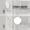 imageOVENTE 7quot Wall Mounted Makeup Mirror with 1X10X Magnification Double Sided Magnifying Round Bathroom Vanity Mirror 360 Swivel Design Extendable and Folding Arm Antique Bronze MNLFW70ABZ1X10XPolished Chrome