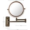 imageOVENTE 7quot Wall Mounted Makeup Mirror with 1X10X Magnification Double Sided Magnifying Round Bathroom Vanity Mirror 360 Swivel Design Extendable and Folding Arm Antique Bronze MNLFW70ABZ1X10XAntique Bronze