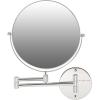 imageOVENTE 7quot Wall Mounted Makeup Mirror with 1X10X Magnification Double Sided Magnifying Round Bathroom Vanity Mirror 360 Swivel Design Extendable and Folding Arm Antique Bronze MNLFW70ABZ1X10XPolished Chrome