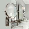 imageOVENTE 7quot Wall Mounted Makeup Mirror with 1X10X Magnification Double Sided Magnifying Round Bathroom Vanity Mirror 360 Swivel Design Extendable and Folding Arm Antique Bronze MNLFW70ABZ1X10XAntique Bronze