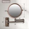 imageOVENTE 7quot Wall Mounted Makeup Mirror with 1X10X Magnification Double Sided Magnifying Round Bathroom Vanity Mirror 360 Swivel Design Extendable and Folding Arm Antique Bronze MNLFW70ABZ1X10XAntique Bronze