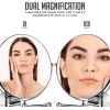 imageOVENTE 7quot Wall Mounted Makeup Mirror with 1X10X Magnification Double Sided Magnifying Round Bathroom Vanity Mirror 360 Swivel Design Extendable and Folding Arm Antique Bronze MNLFW70ABZ1X10XPolished Chrome