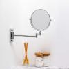 imageOVENTE 7quot Wall Mounted Makeup Mirror with 1X10X Magnification Double Sided Magnifying Round Bathroom Vanity Mirror 360 Swivel Design Extendable and Folding Arm Antique Bronze MNLFW70ABZ1X10XPolished Chrome