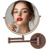 imageOVENTE 7quot Wall Mounted Makeup Mirror with 1X10X Magnification Double Sided Magnifying Round Bathroom Vanity Mirror 360 Swivel Design Extendable and Folding Arm Antique Bronze MNLFW70ABZ1X10XAntique Bronze