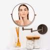 imageOVENTE 7quot Wall Mounted Makeup Mirror with 1X10X Magnification Double Sided Magnifying Round Bathroom Vanity Mirror 360 Swivel Design Extendable and Folding Arm Antique Bronze MNLFW70ABZ1X10XAntique Bronze
