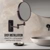 imageOVENTE 7quot Wall Mounted Makeup Mirror with 1X10X Magnification Double Sided Magnifying Round Bathroom Vanity Mirror 360 Swivel Design Extendable and Folding Arm Antique Bronze MNLFW70ABZ1X10XAntique Bronze