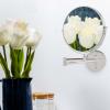 imageOVENTE 7quot Wall Mounted Makeup Mirror with 1X10X Magnification Double Sided Magnifying Round Bathroom Vanity Mirror 360 Swivel Design Extendable and Folding Arm Antique Bronze MNLFW70ABZ1X10XPolished Chrome