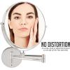 imageOVENTE 7quot Wall Mounted Makeup Mirror with 1X10X Magnification Double Sided Magnifying Round Bathroom Vanity Mirror 360 Swivel Design Extendable and Folding Arm Antique Bronze MNLFW70ABZ1X10XPolished Chrome
