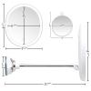 imageOVENTE 9 Lighted Wall Mount Makeup Mirror with Mini Magnetic 10X Magnifying Mirror Rechargeable Vanity Mirror Touch Screen Dimmable LED Lights Flexible Gooseneck ampamp Suction Mounting White MOW22W