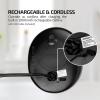 imageOVENTE 9 Lighted Wall Mount Makeup Mirror with Mini Magnetic 10X Magnifying Mirror Rechargeable Vanity Mirror Touch Screen Dimmable LED Lights Flexible Gooseneck ampamp Suction Mounting Black MOW22B