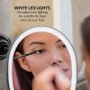 imageOVENTE 9 Lighted Wall Mount Makeup Mirror with Mini Magnetic 10X Magnifying Mirror Rechargeable Vanity Mirror Touch Screen Dimmable LED Lights Flexible Gooseneck ampamp Suction Mounting Black MOW22B