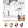imageOVENTE 9 Lighted Wall Mount Makeup Mirror with Mini Magnetic 10X Magnifying Mirror Rechargeable Vanity Mirror Touch Screen Dimmable LED Lights Flexible Gooseneck ampamp Suction Mounting White MOW22W
