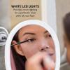 imageOVENTE 9 Lighted Wall Mount Makeup Mirror with Mini Magnetic 10X Magnifying Mirror Rechargeable Vanity Mirror Touch Screen Dimmable LED Lights Flexible Gooseneck ampamp Suction Mounting White MOW22W