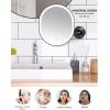 imageOVENTE 9 Lighted Wall Mount Makeup Mirror with Mini Magnetic 10X Magnifying Mirror Rechargeable Vanity Mirror Touch Screen Dimmable LED Lights Flexible Gooseneck ampamp Suction Mounting Black MOW22B